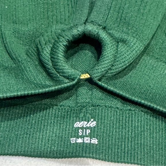 Aerie Plunge Ribbed Ring Bralette Green Size Small New with Tag - Picture 9 of 11